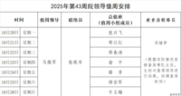 2025年第43周院领导值周安排