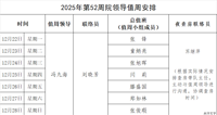 2025年第52周院领导值周安排