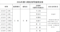 2026年第13周院领导值周安排