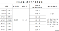 2026年第14周院领导值周安排