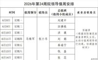 2026年第24周院领导值周安排