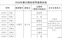 2026年第32周院领导值周安排